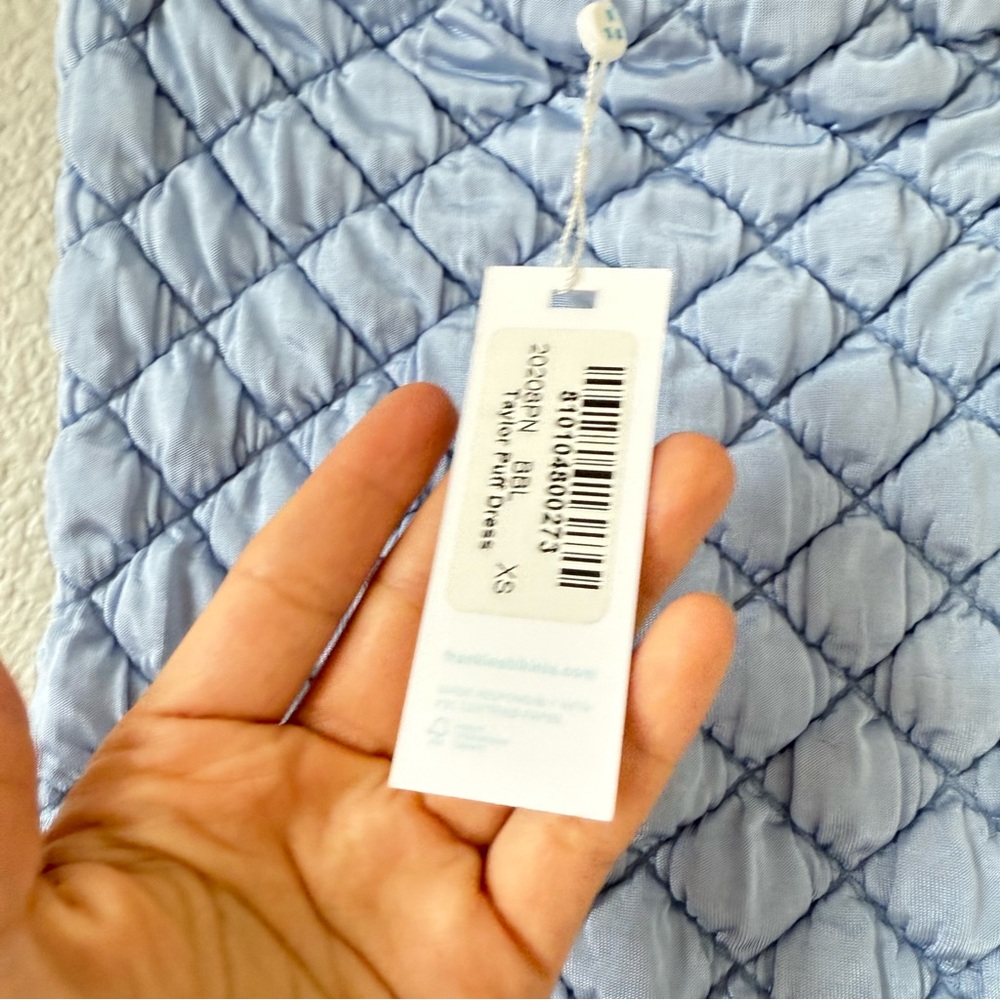 Frankie’s Bikinis Taylor Strapless Tube Dress Blue Puff Quilted Short X Small‎ - Picture 6 of 8
